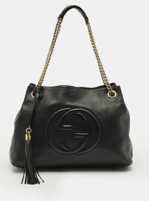 Gucci Soho Chain Medium Black Leather Shoulder Bag