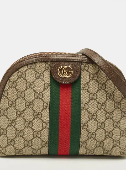 Gucci Ophidia Dome Small GG Supreme Canvas and Leather Crossbody Bag
