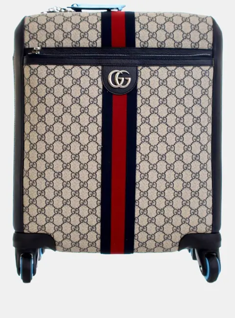 Gucci Ophidia 40 Beige GG Supreme Canvas Rolling Luggage Bag