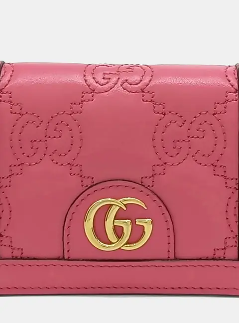 Gucci GG Matelasse Pink Leather Bifold Wallet