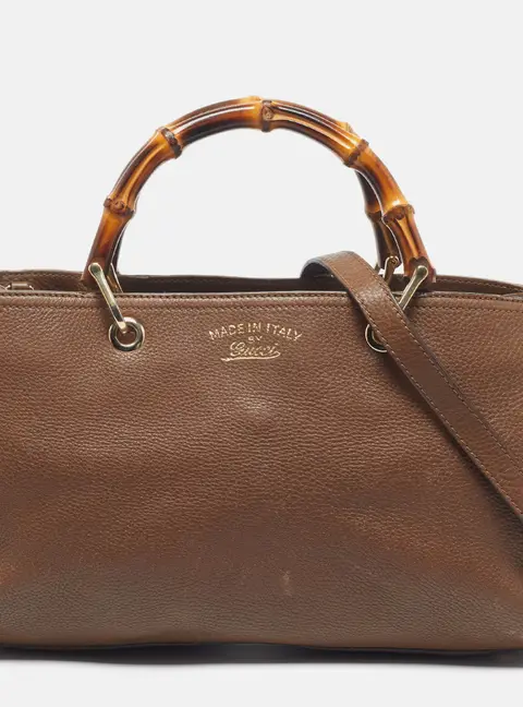 Gucci Bamboo Shopper Brown Leather Medium Tote