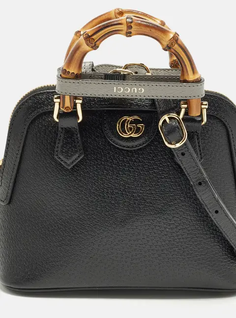 Gucci Bamboo Diana Mini Black Leather Dome Satchel
