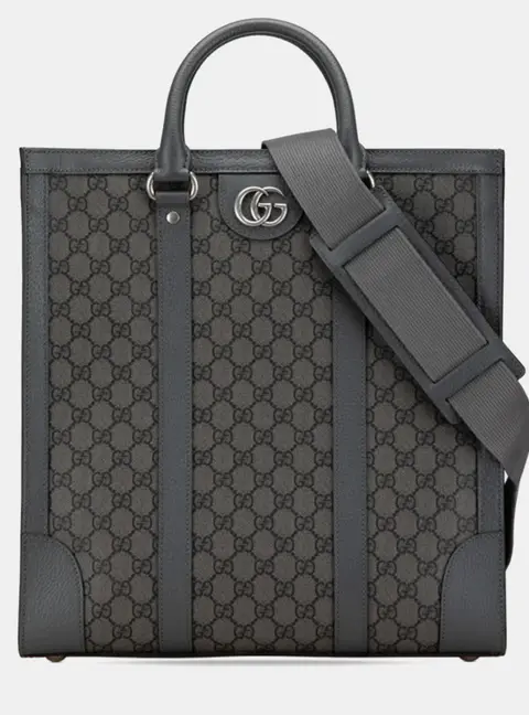 Gucci Ophidia GG Supreme Medium Grey PVC Leather Shoulder Bag