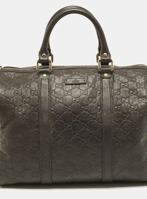 Gucci Joy Medium Dark Brown Guccissima Leather Boston Bag