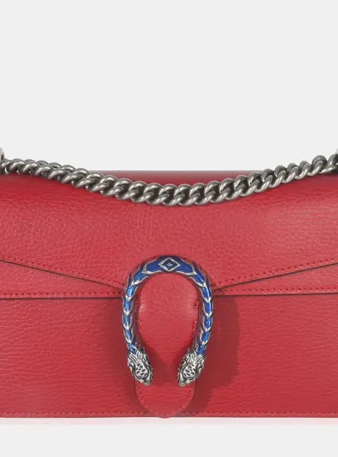 Gucci Dionysus Small Red Pebbled Calfskin Leather Shoulder Bag