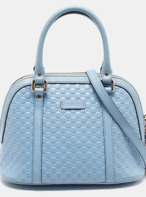 Gucci Nice Dome Mini Light Blue Microguccissima Leather Bag
