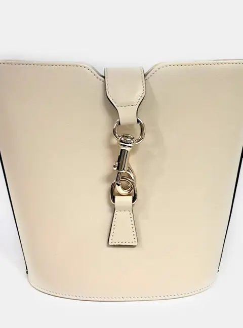 Gucci White Leather Mini Bucket Shoulder Bag