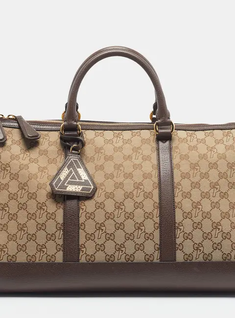 Gucci Palace Brown/Beige GG Canvas and Leather Duffel Bag