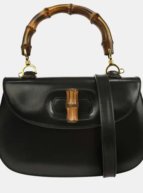 Gucci Bamboo Black Top Handle Bag