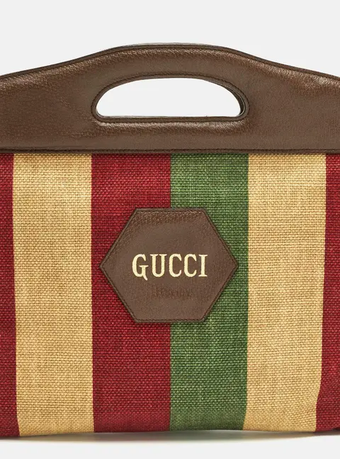 Gucci Aria 100th Anniversary Collection Multicolor Canvas and Leather Tote