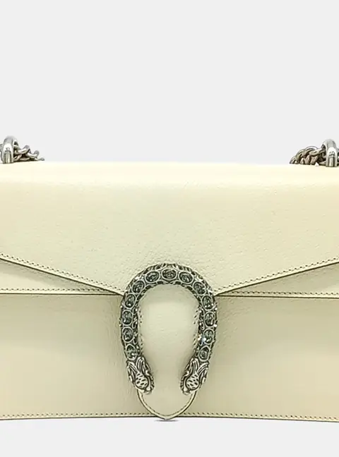 Gucci Cream Leather Dionysus Chain Shoulder Bag
