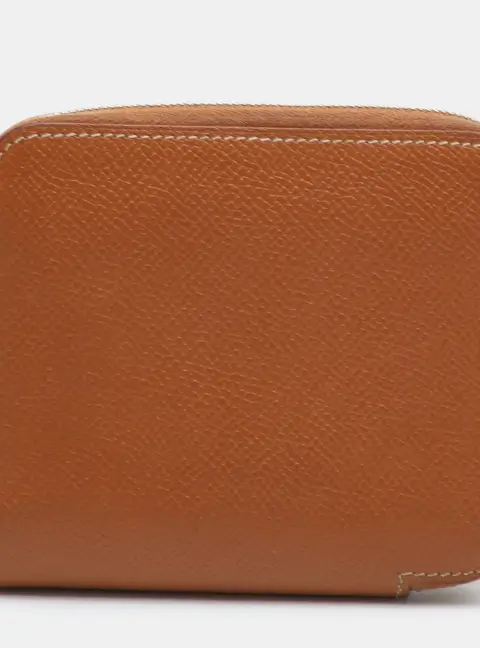 Hermes Azap Silk'In Gold Epsom Leather Compact Wallet