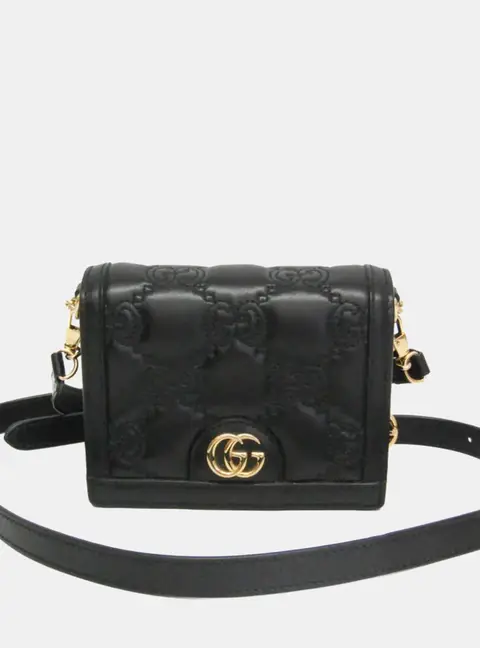 Gucci GG Metalasse XS Black Leather Shoulder Bag