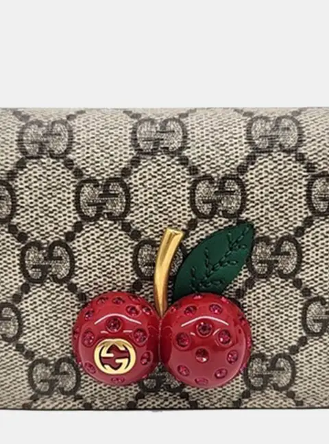 Gucci Cherry PVC Beige Wallet (476050)