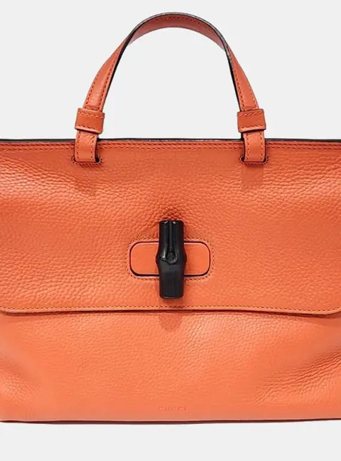 Gucci Orange Leather Daily Tote Bag (392013)