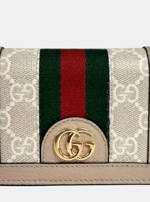 Gucci Ophidia Beige Coated Canvas Wallet Bag
