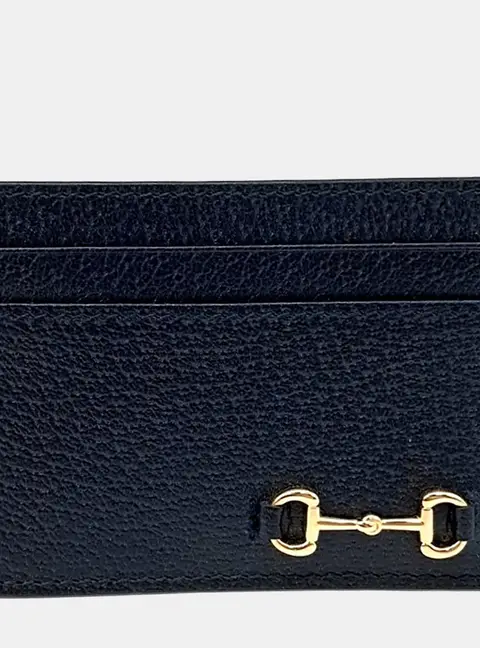 Gucci Horsebit Dark Navy Leather Card Holder Bag