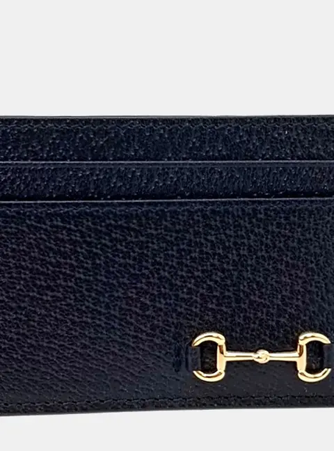 Gucci Horsebit Dark Navy Leather Card Holder Bag