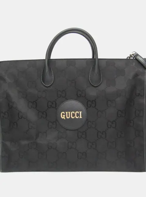Gucci Off The Grid GG Nylon Canvas Leather Handbag Shoulder Bag Black