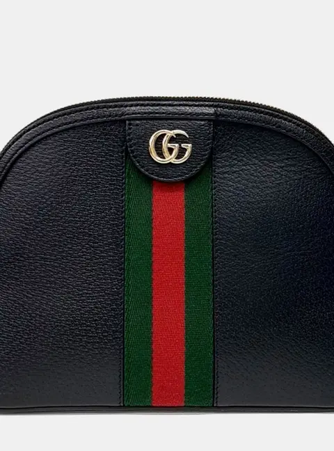Gucci Black Leather Ophidia Crossbody Bag (499621)