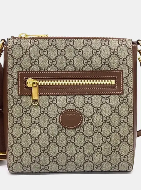 Gucci PVC Brown/Beige GG Supreme Messenger Bag (681021)