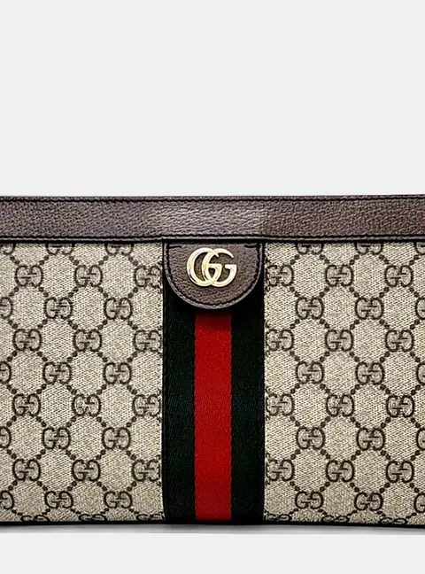 Gucci Ophidia GG Supreme Brown Coated Canvas Shoulder Bag (503877)