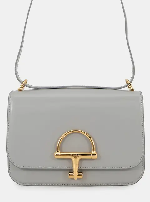 Gucci Siena Small Gray Calfskin Leather Shoulder Bag