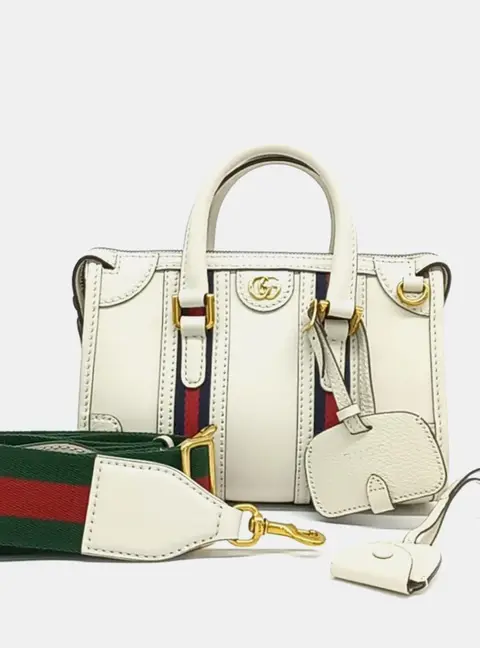 Gucci Brown Leather Mini Top Handle Tote and Shoulder Bag