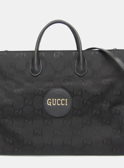 Gucci Off The Grid GG Black Nylon Canvas Leather Handbag Shoulder Bag
