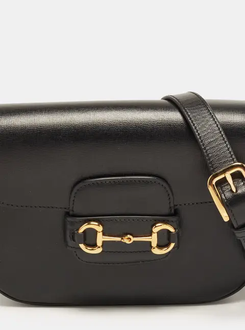 Gucci Horsebit 1955 Small Black Leather Shoulder Bag