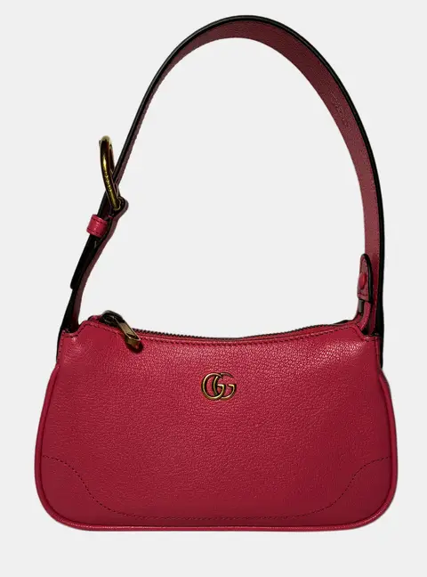 Gucci Aphrodite Mini Pink Calfskin Leather Shoulder Bag