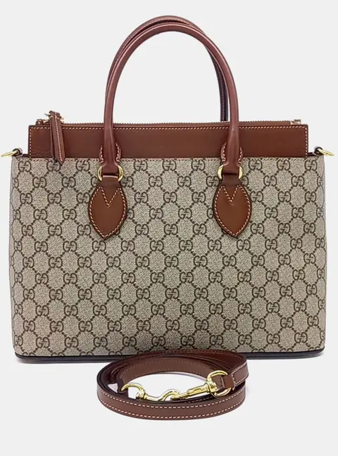 Gucci Multicolor PVC Tote and Shoulder Bag