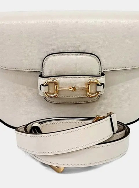 Gucci Black/Cream Leather Gucci Horsebit 1955 Mini Bag SHW