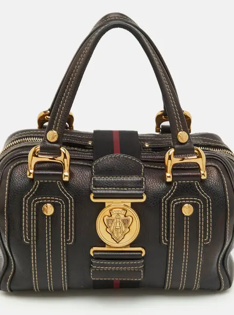 Gucci Aviatrix Medium&nbsp;Black Leather Boston Bag