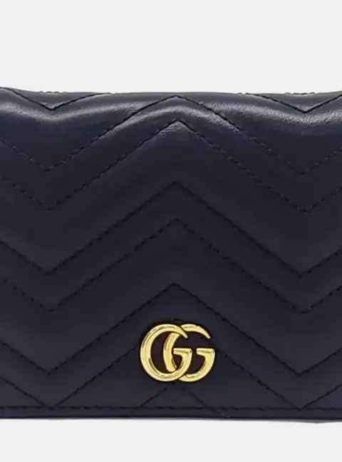 Gucci GG Marmont Black Leather Wallet Bag