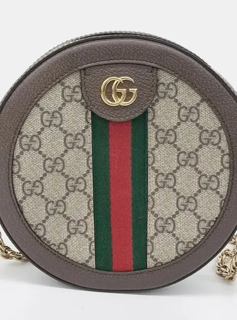 Gucci Multicolor PVC Ophidia Mini GG Round Shoulder Bag