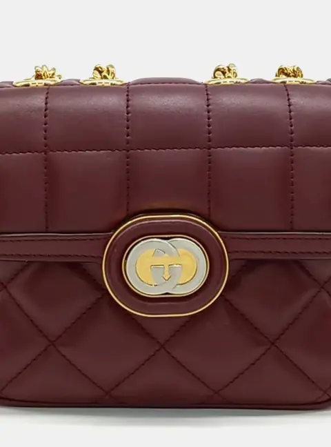 Gucci Red Leather Deco Mini Shoulder Bag