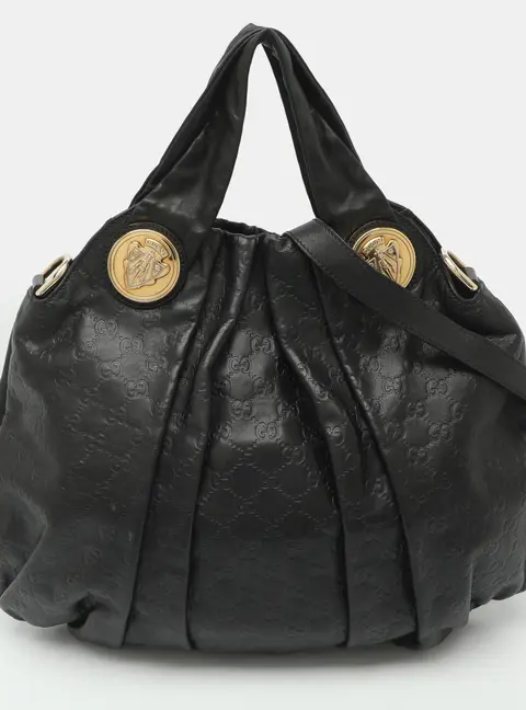 Gucci Hysteria Large Guccissima Black Leather Hobo