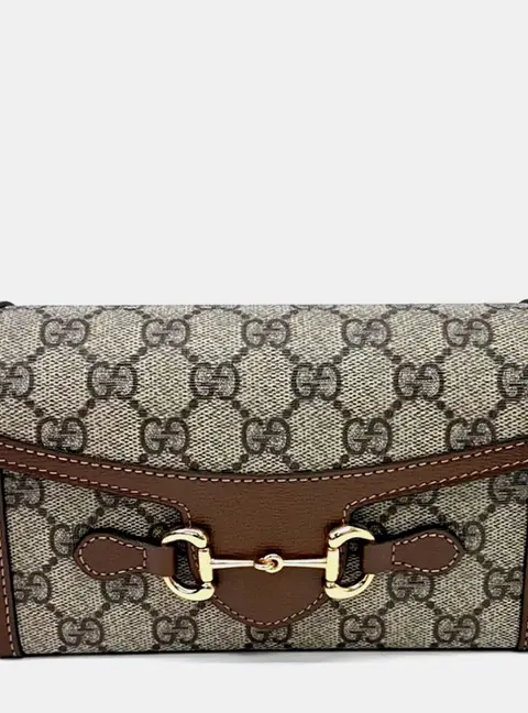 Gucci Multicolor Fabric Leather Horsebit 1955 Mini Bag