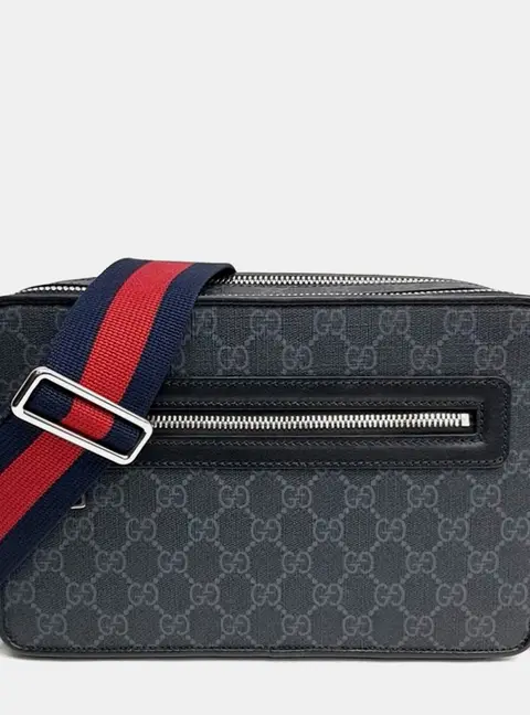 Gucci Navy Blue PVC GG Supreme Crossbody Bag