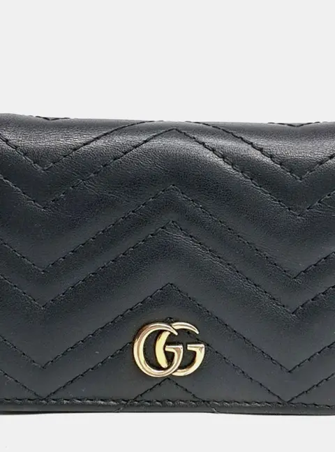 Gucci GG Marmont Black Matelasse Leather Wallet