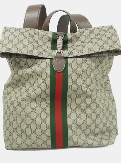 Gucci Jackie 1961 One Size Beige GG Supreme Canvas Backpack Bag