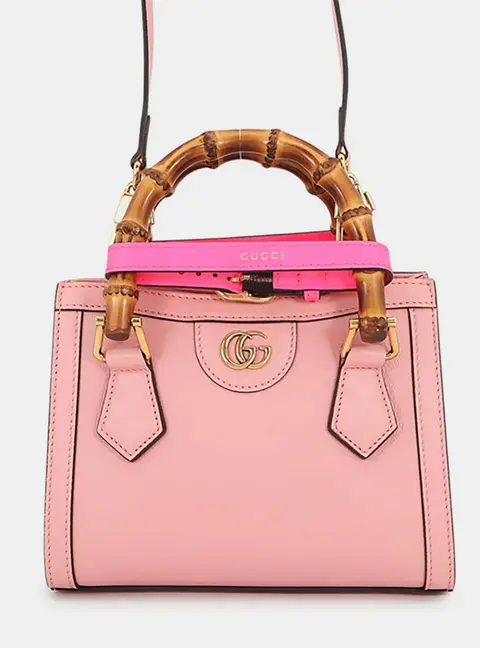 Gucci Diana Mini Pink Leather Top Handle Bag