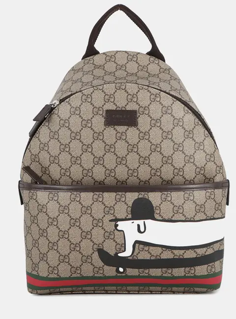 Gucci GG Supreme Small Beige GG Supreme Canvas Backpack Bag