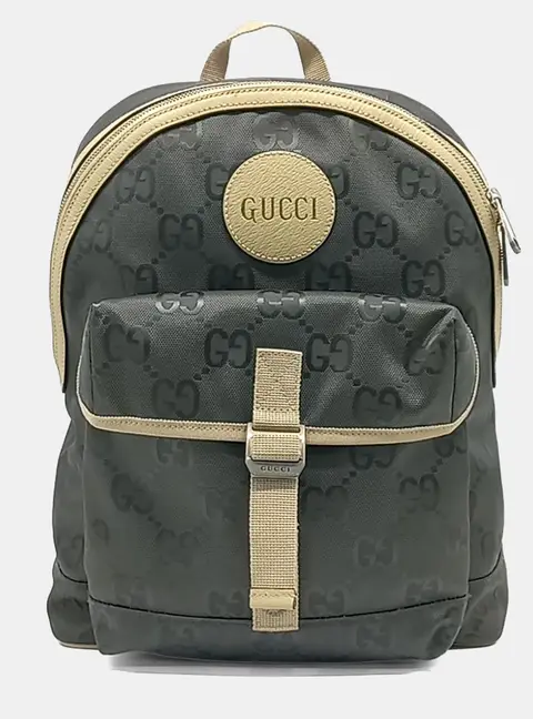 Gucci Cream Grey Leather and Nylon Off the Grid Backpack (644992)