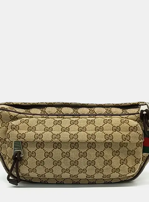 Gucci Beige Fabric Jacquard Crossbody Bag (802096)