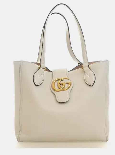 Gucci Dahlia Small Mystic White Calfskin Leather Tote Bag