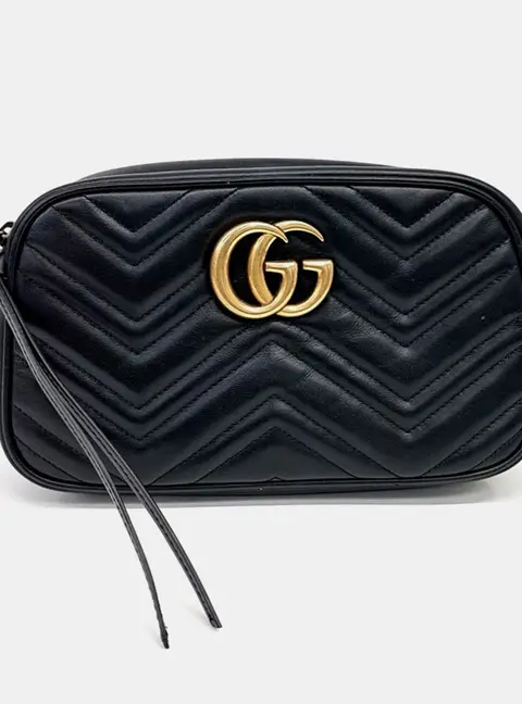 Gucci Black Leather Marmont Crossbody Bag