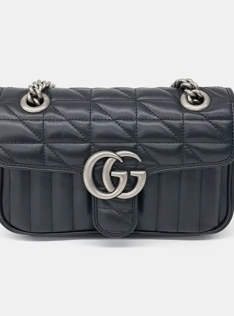 Gucci Black Leather Matlas&eacute; Mini Shoulder Bag