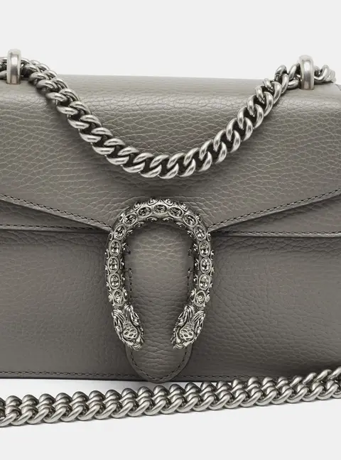 Gucci Dionysus Crystal Mini Grey Leather Shoulder Bag
